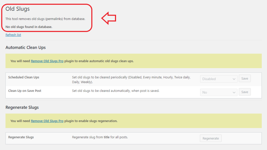 ボタンを1つ押したら、解決しました。 | ワードプレスの古いURLスラッグを削除する方法