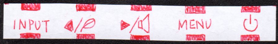 iiyama ProLite X2474HS ディスプレイ 裏面のスイッチ位置メモを貼り付け ダウンロードして使ってね!